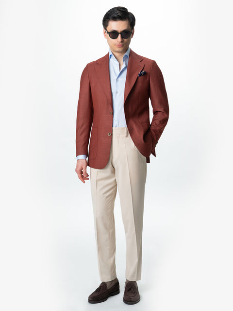 Sacou Barbati Caramiziu Smart Casual Din Lana BMan0074