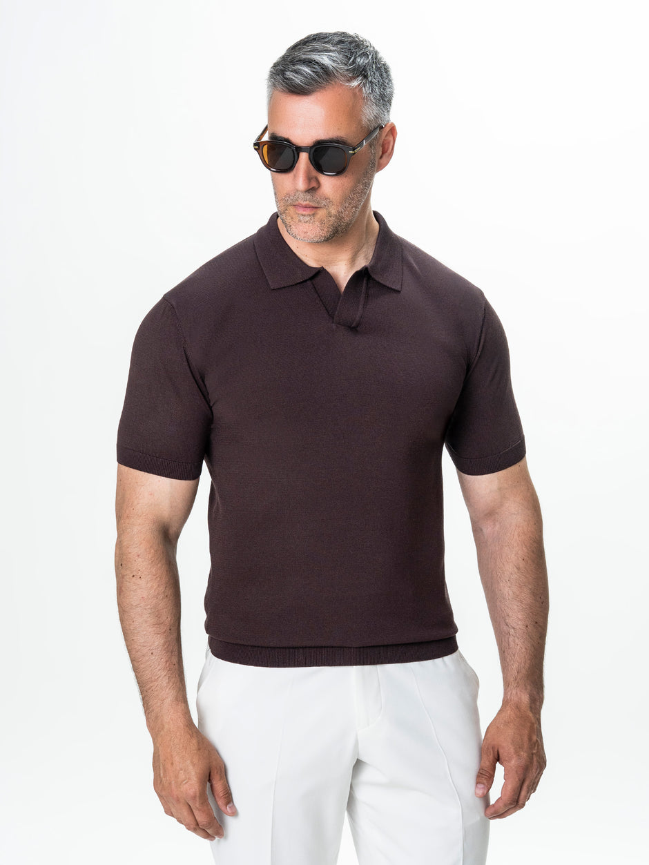 Tricou Polo Barbati Maro Cafeniu Rayon BMan0100 (8)