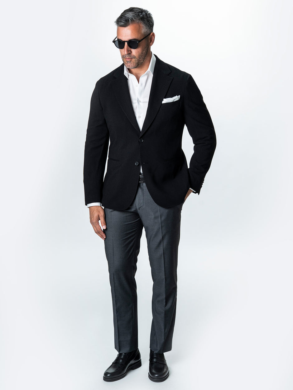 Sacou Negru Barbati Lana Vitale Barberis Super 110'S BMan0042 (2)