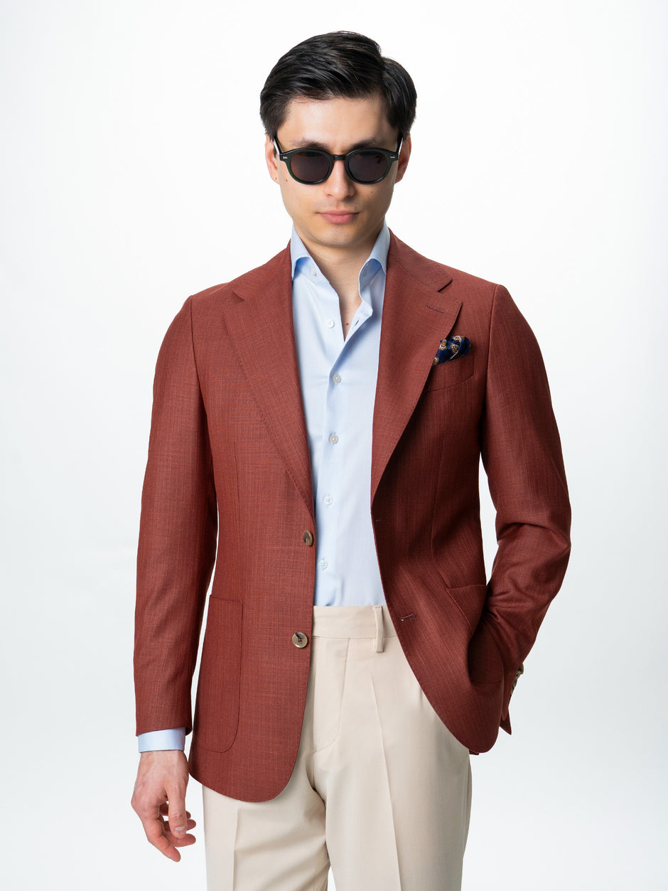 Sacou Barbati Caramiziu Smart Casual Din Lana BMan0074 (5)