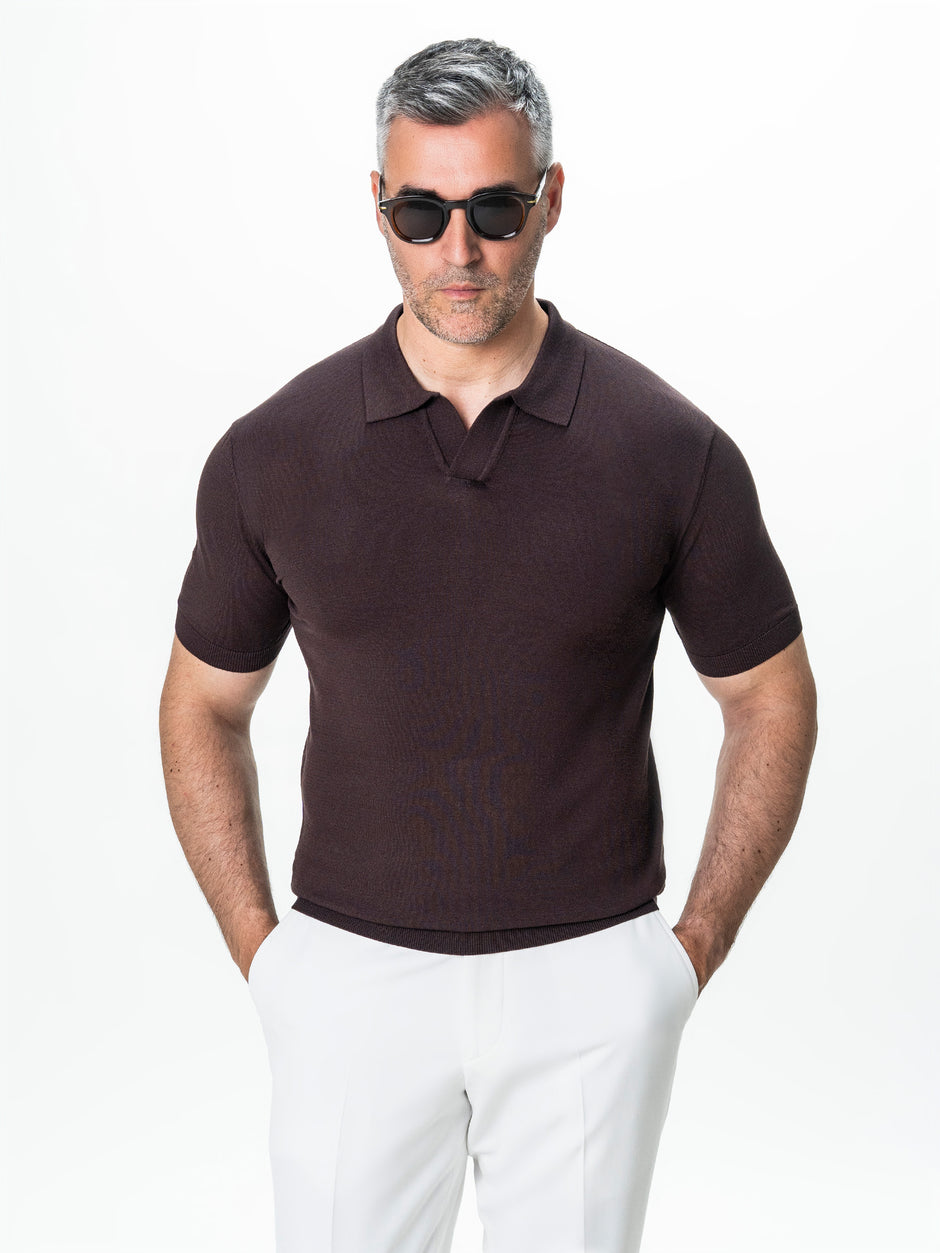 Tricou Polo Barbati Maro Cafeniu Rayon BMan0100 (2)