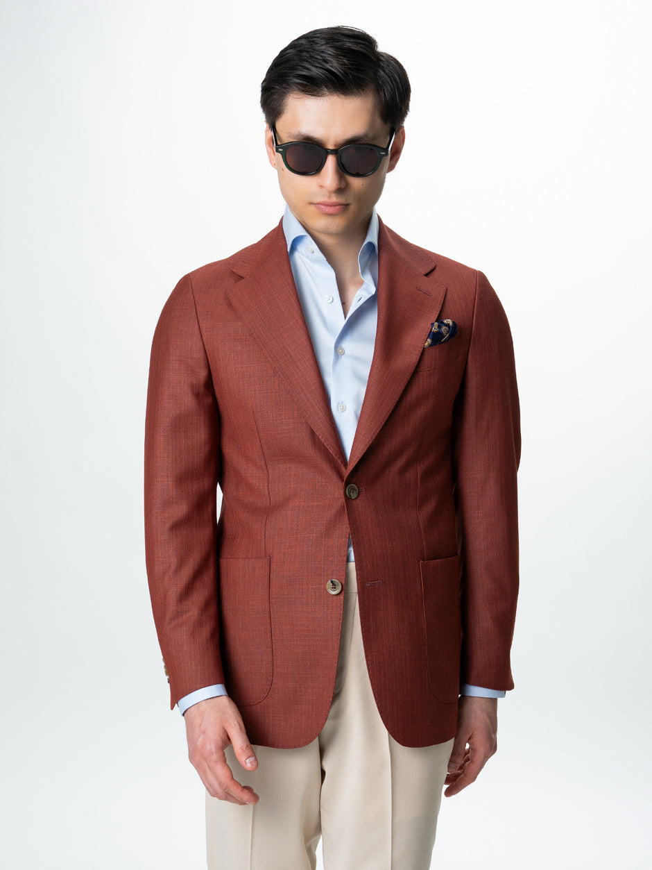 Sacou Barbati Caramiziu Smart Casual Din Lana BMan0074 (2)
