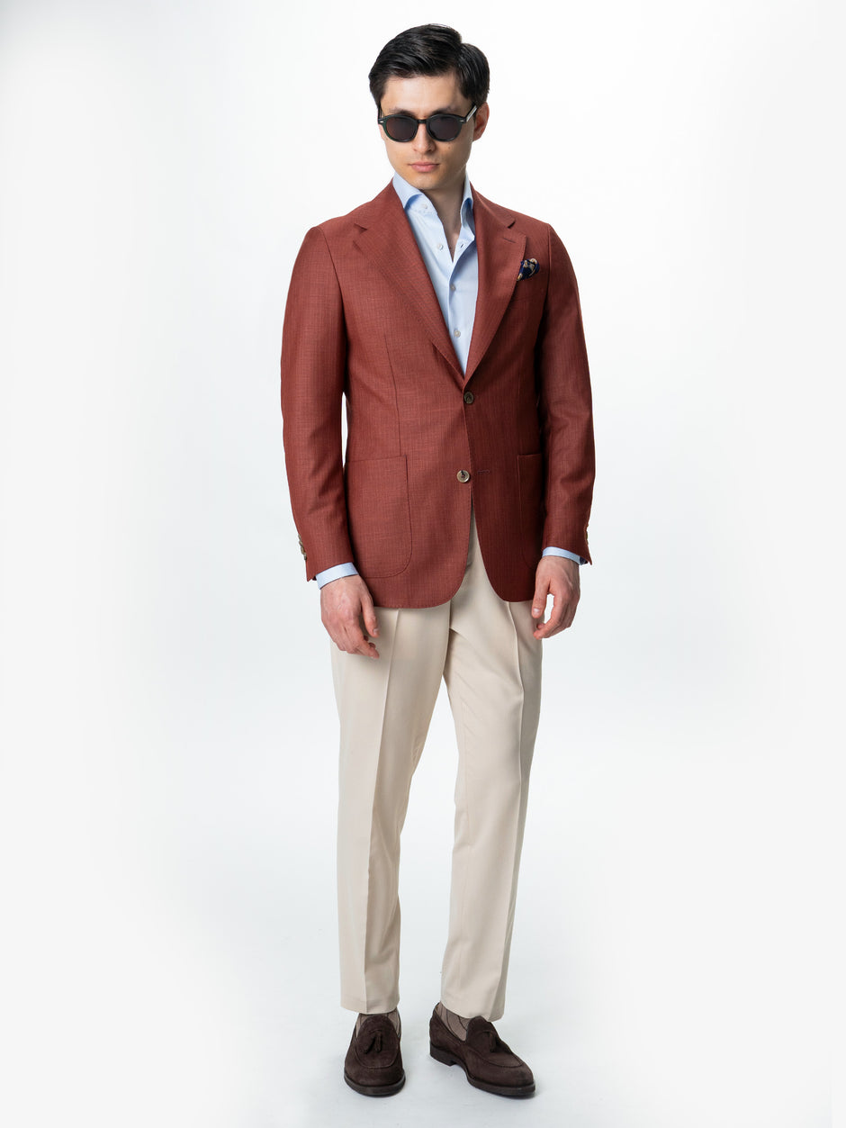 Sacou Barbati Caramiziu Smart Casual Din Lana BMan0074 (4)