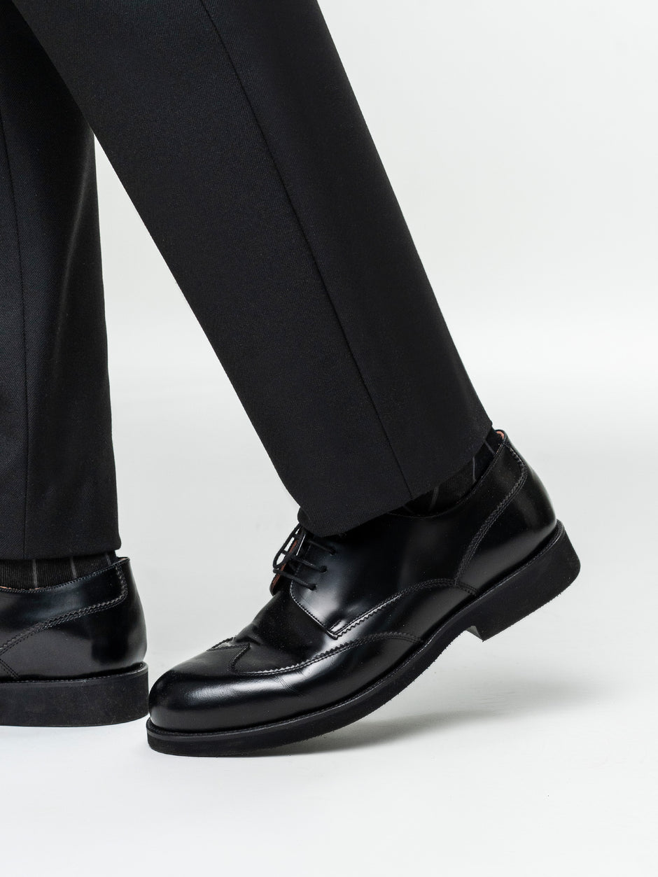 Pantaloni Casual Negri Barbati De Birou Din Lana Sandro Stretch BMan0001 (5)