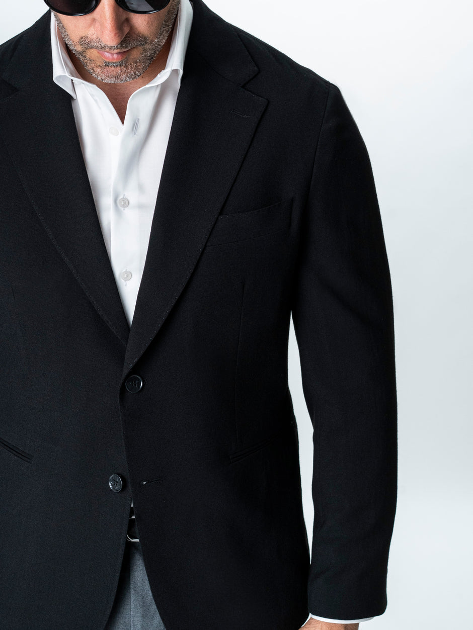 Sacou Negru Barbati Lana Vitale Barberis Super 110'S BMan0042 (3)