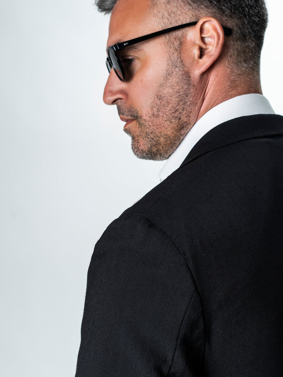 Sacou Negru Barbati Lana Vitale Barberis Super 110'S BMan0042 (8)