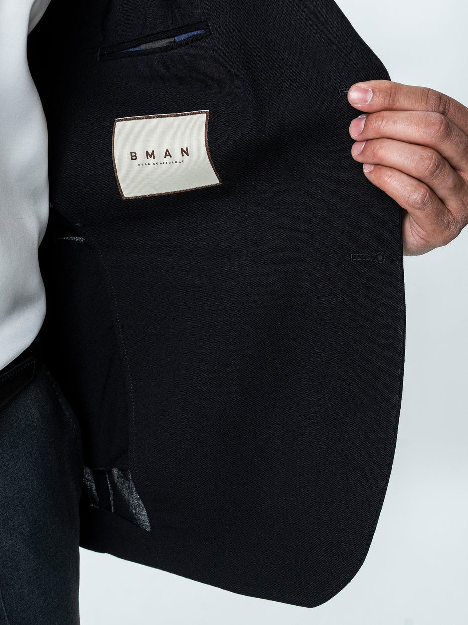 Sacou Negru Barbati Lana Vitale Barberis Super 110'S BMan0042 (7)