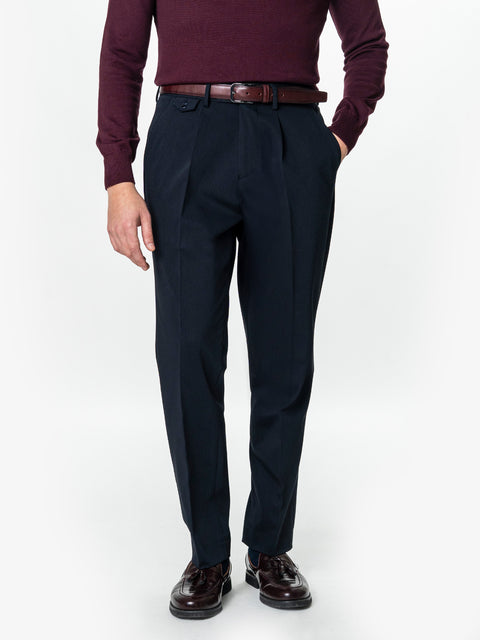 Pantaloni Eleganti Barbati Indigo Din Lana Pentru Toamna BMan0103