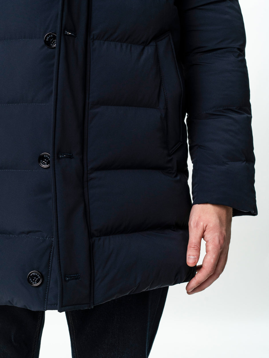 Geaca Barbati Bleumarin de Iarna cu Blana Naturala si Softshell BMan0199 (7)