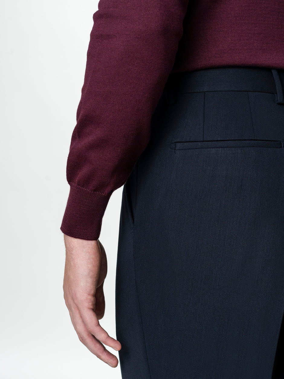 Pantaloni Eleganti Barbati Indigo Din Lana Pentru Toamna BMan0103 (6)