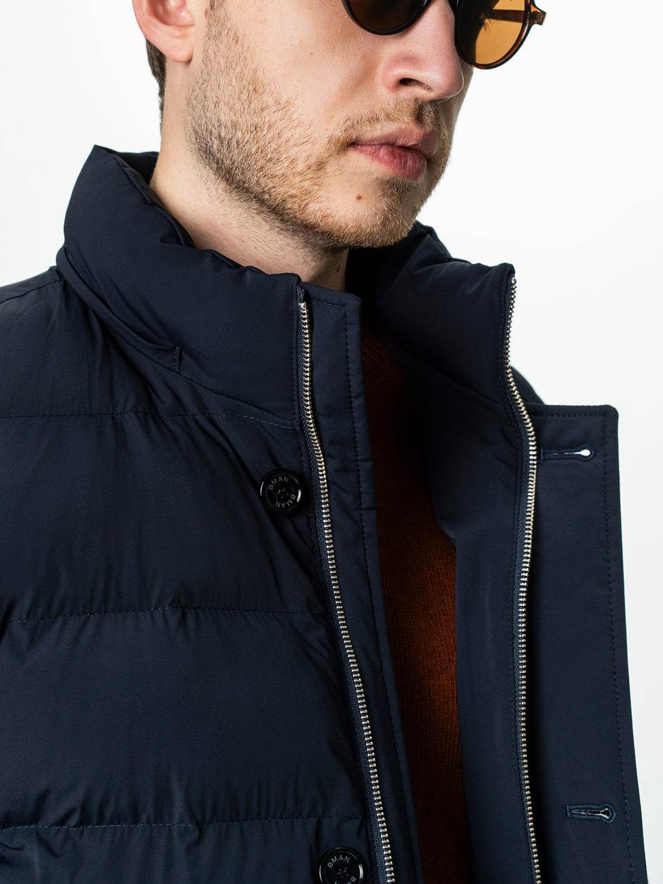 Geaca Barbati Bleumarin de Iarna cu Blana Naturala si Softshell BMan0199 (11)