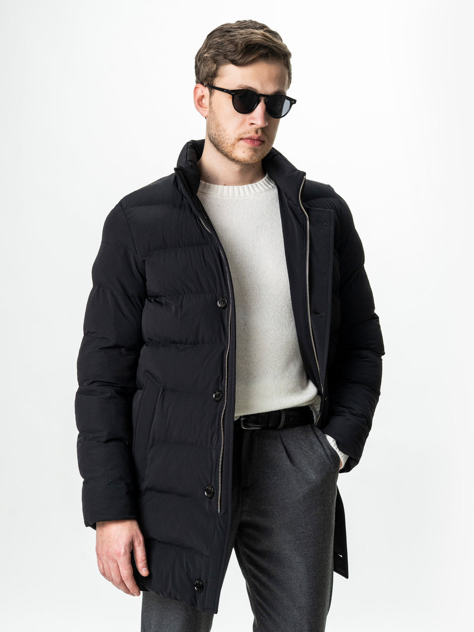 Geaca Barbati Neagra de Iarna cu Blana Naturala si Softshell BMan0199 (9)