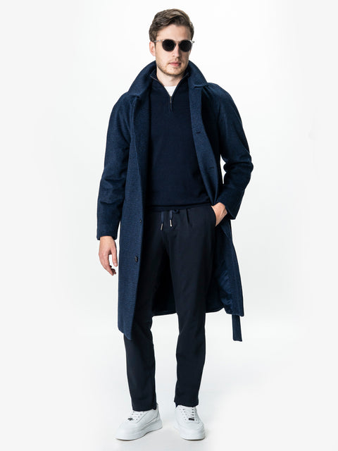 Pulover Barbati Bleumarin Fermoar Office Din Bumbac Levent BMan0001