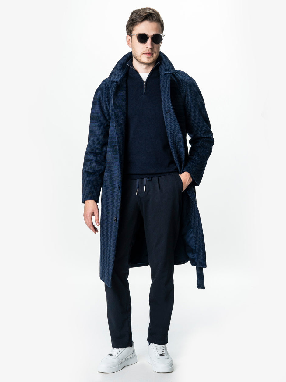 Pulover Barbati Bleumarin Fermoar Office Din Bumbac Levent BMan0001 (4)