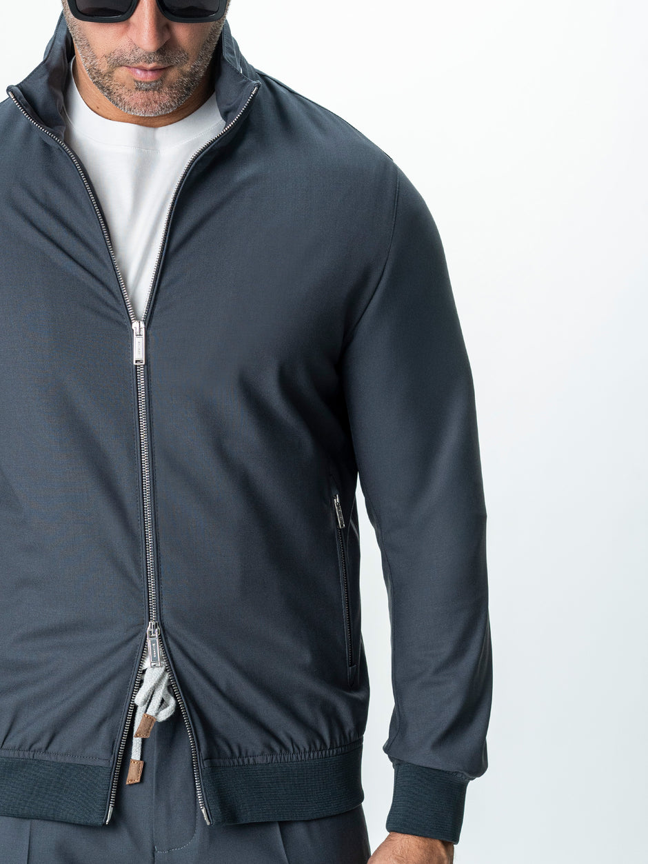 Tracksuit Premium Barbati Gri din Lana cu Gluga Ascunsa BMan0004 (6)