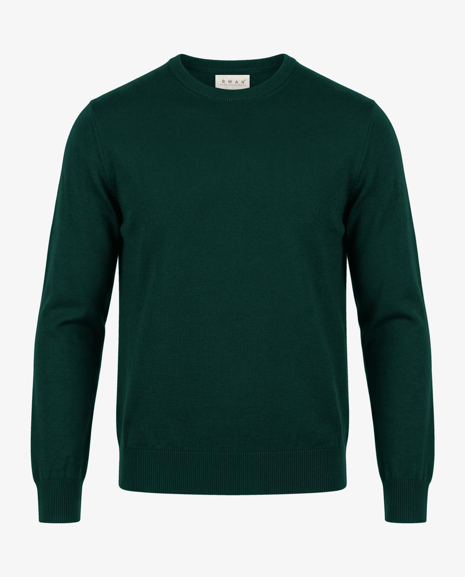 Pulover Barbati Guler Rotund Verde 100% Bumbac BMan0008 (6)