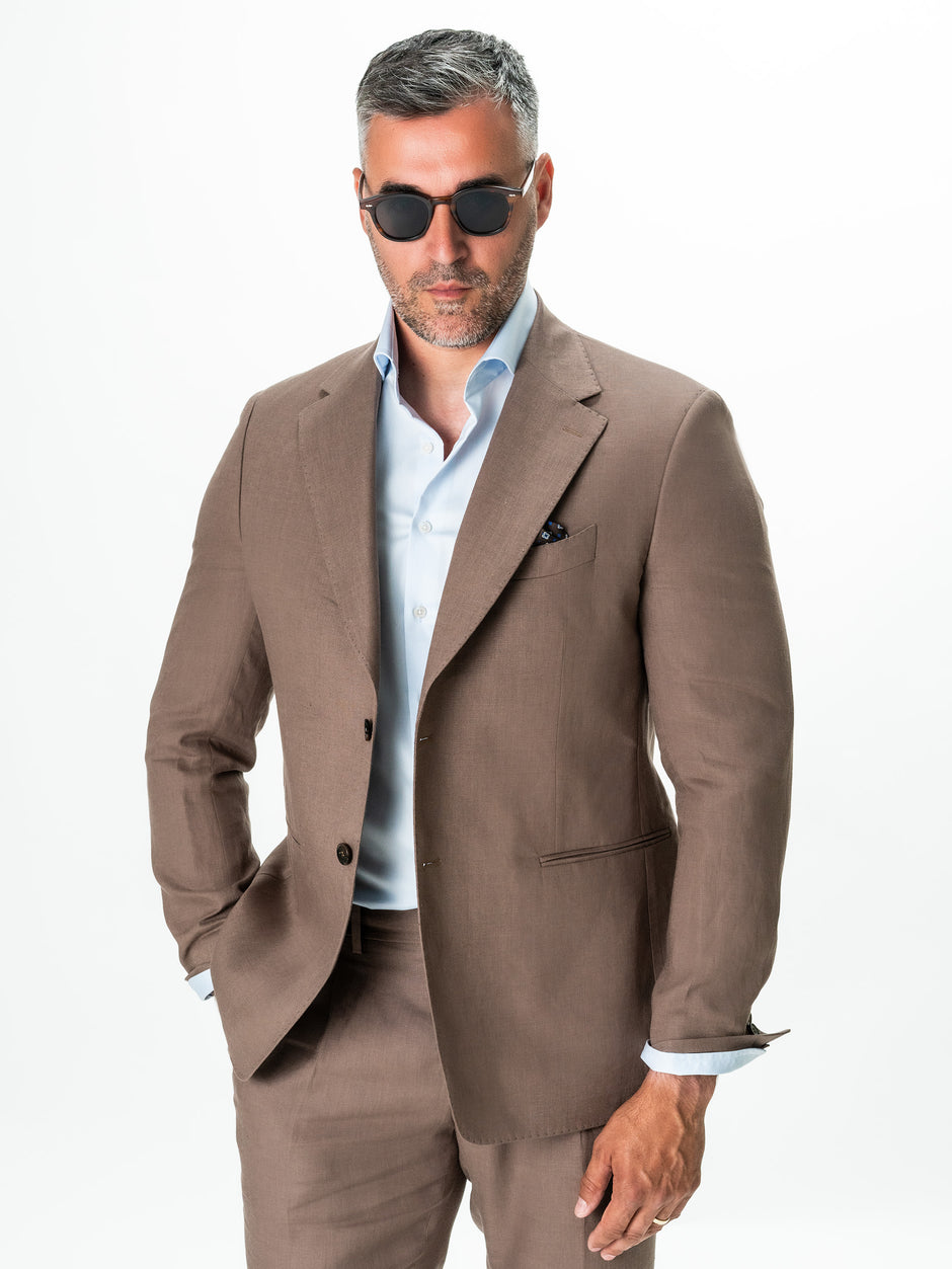 Costum Cappuccino Barbati Vitale Barberis Vara Din In Natural BMan0050 (2)