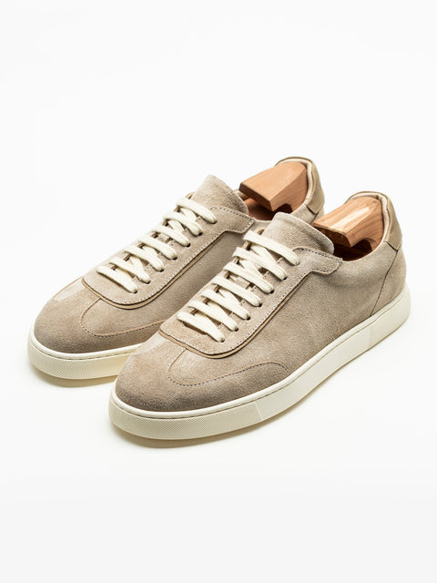Pantofi Casual Barbati Court Style din Piele Întoarsă Crem BMan0429