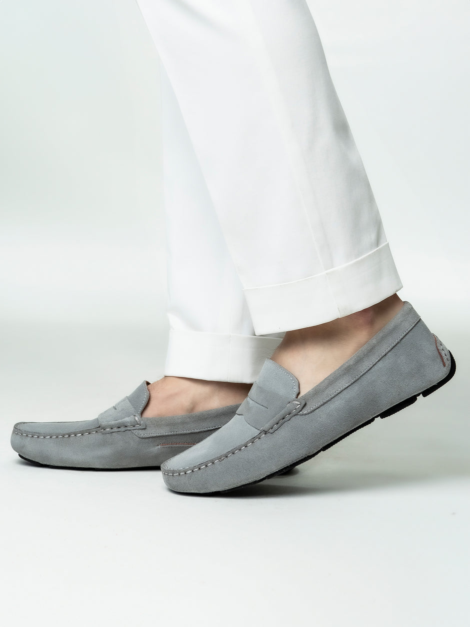 Mocasini Barbati Penny Gri Din Piele Intoarsa BMan224 (7)