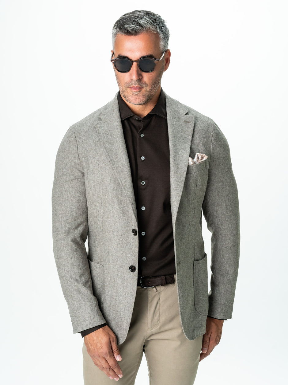 Sacou Grej Bărbați Cu Vesta Detasabila Lana Vitale Barberis BMan0011 (1)