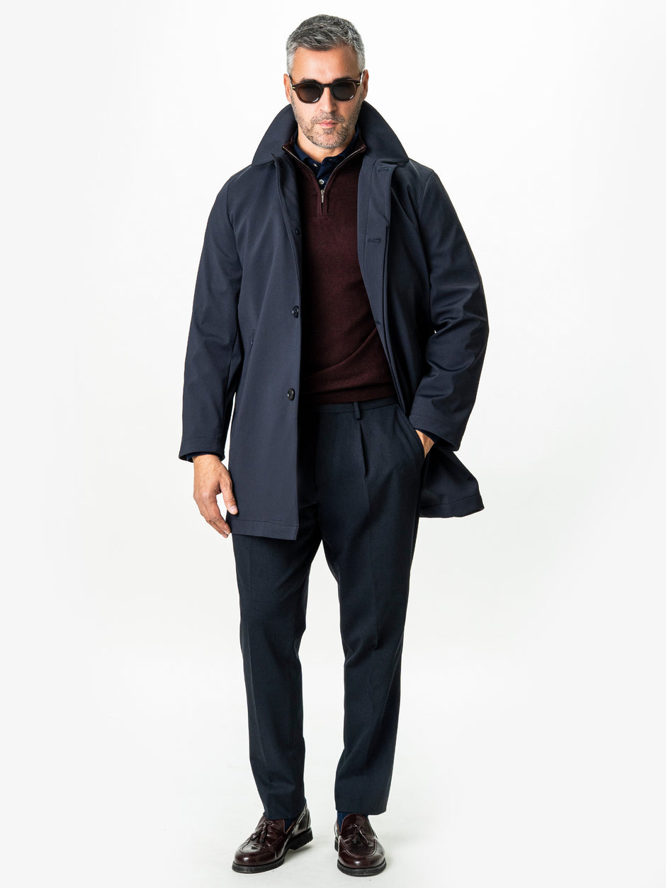 Pulover Rosu Inchis Cu Fermoar Office Barbati Din Lana Merinos Soft Falco Sezon Toamna&Iarna BMan0003 (2)