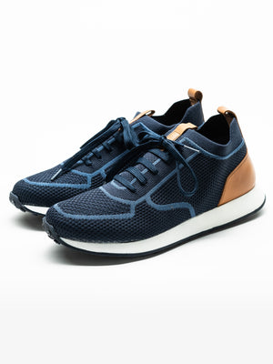 Pantofi Casual Barbati Bleumarin Textil Cu Piele Naturala Talpa Ortopedica BMan0415