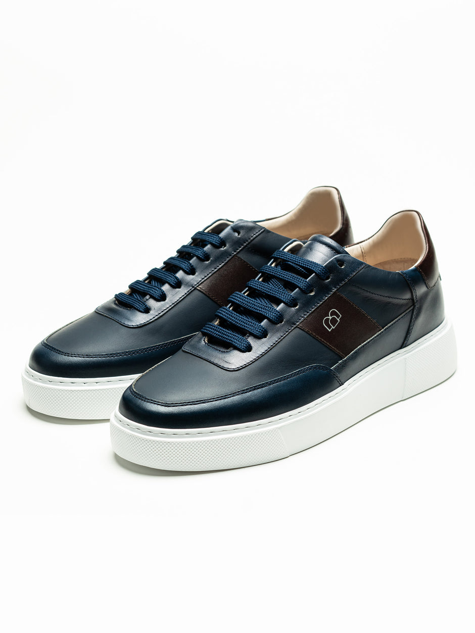 Pantofi Casual Bleumarin Sneakers Din 100% Piele Naturala BMan0422 (1)