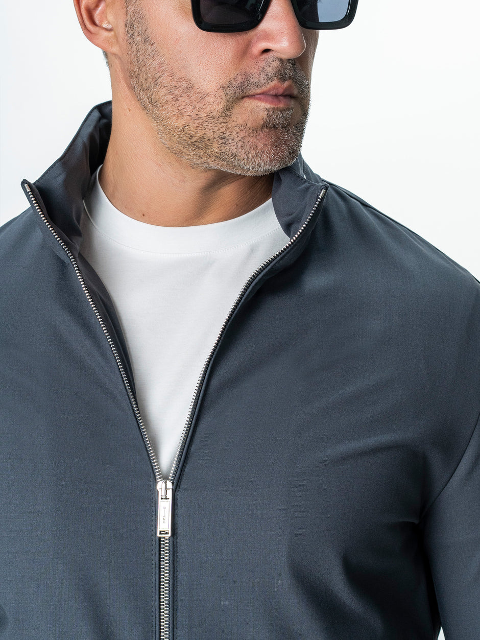 Tracksuit Premium Barbati Gri din Lana cu Gluga Ascunsa BMan0004 (7)