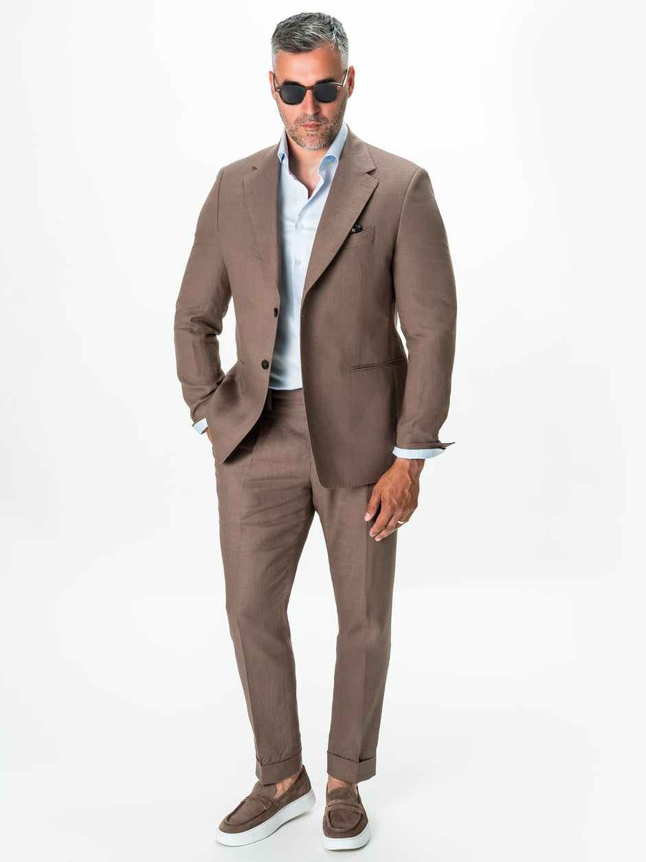 Costum Cappuccino Barbati Vitale Barberis Vara Din In Natural BMan0050 (1)