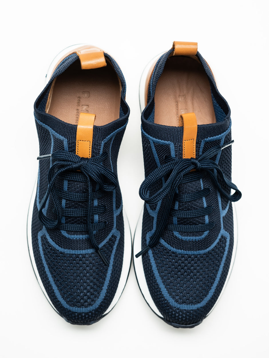 Pantofi Casual Barbati Bleumarin Textil Cu Piele Naturala Talpa Ortopedica BMan0415 (10)