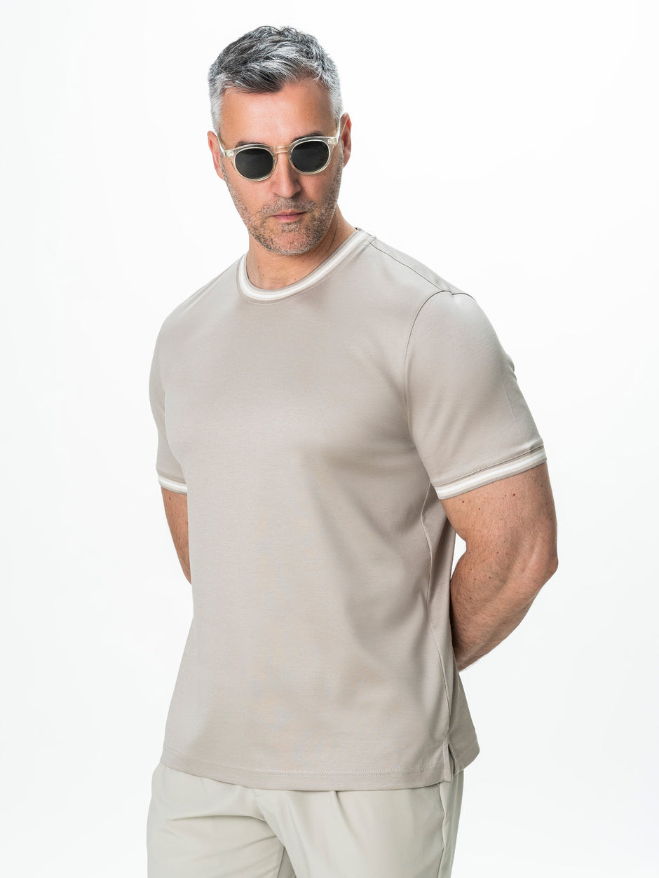Tricou Barbati Bej 100% Bumbac Egiptean BMan280 (3)