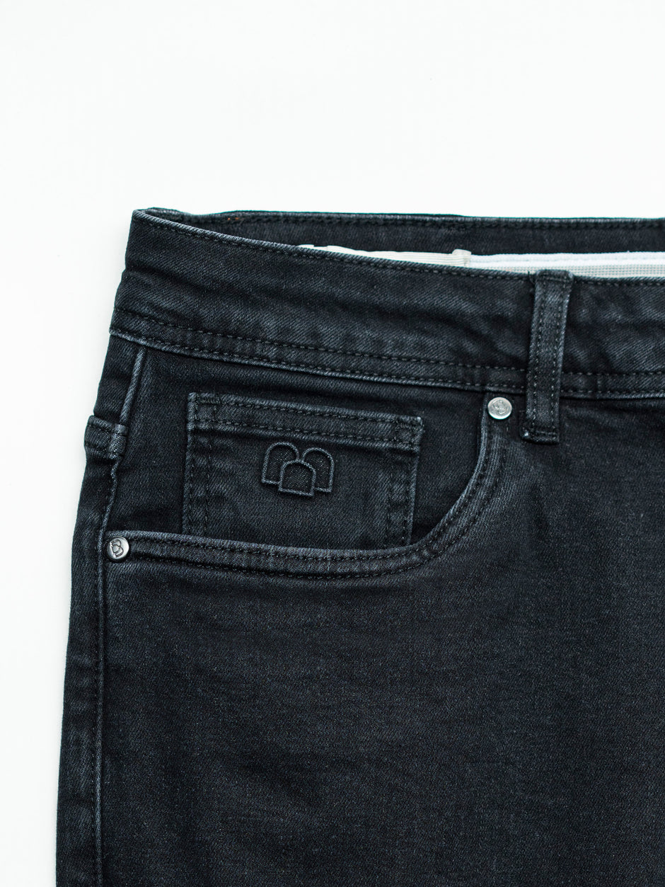 Blugi Barbati Negri Cu Gri Sters Comfort Fit BMan0001 (9)