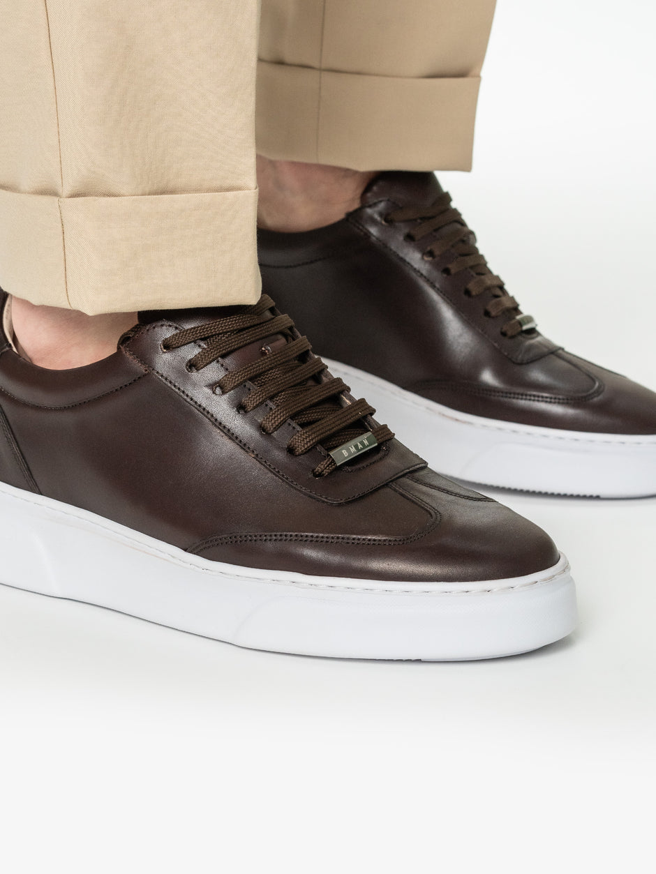 Pantofi Casual Barbati Sneakers Maro Cafeniu 100% Piele Naturala BMan0349 (11)