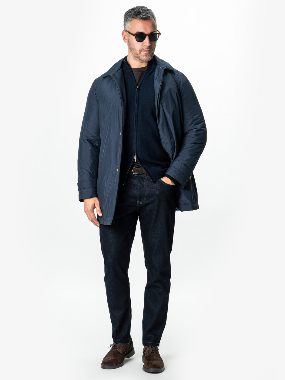 Pulover Barbati Bleumarin Cu Fermoar 100% Bumbac BMan0029 (5)