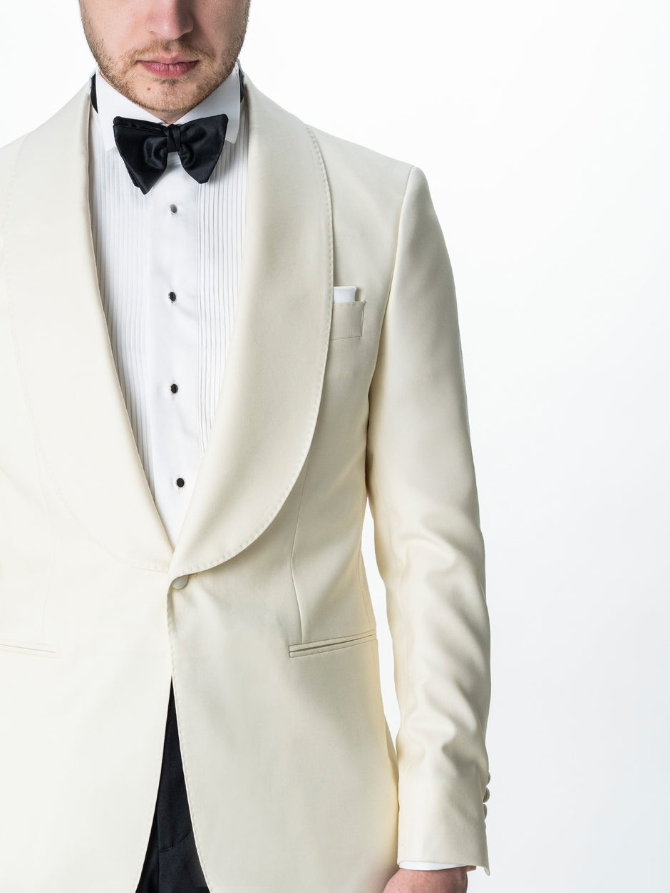 Costum Barbati Smoking Ceremonie Alb Pearl din 100% Lana Vitalis Barberis BMan343 (7)