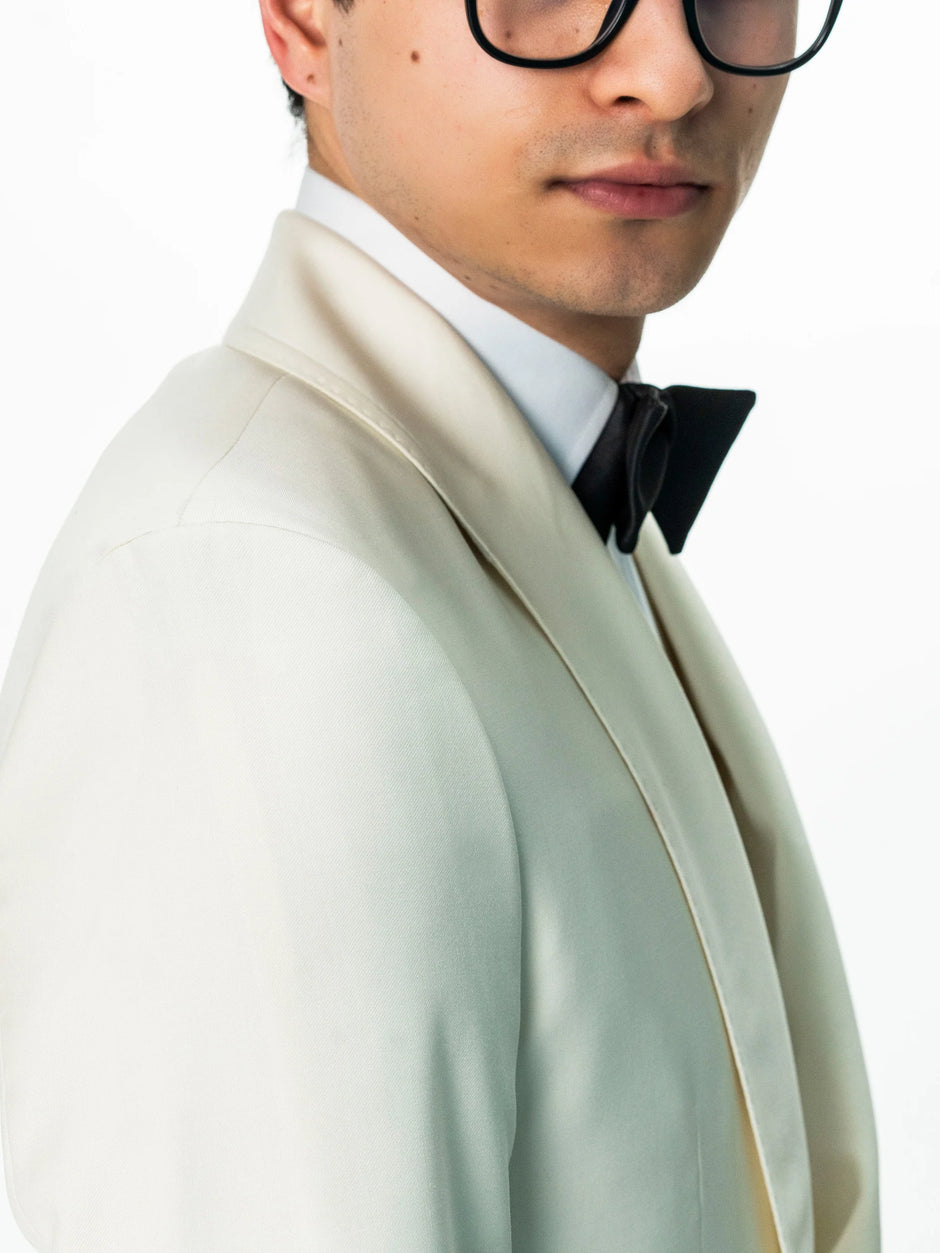 Costum Barbati Smoking Ceremonie Alb Pearl din 100% Lana Vitalis Barberis BMan343 (5)