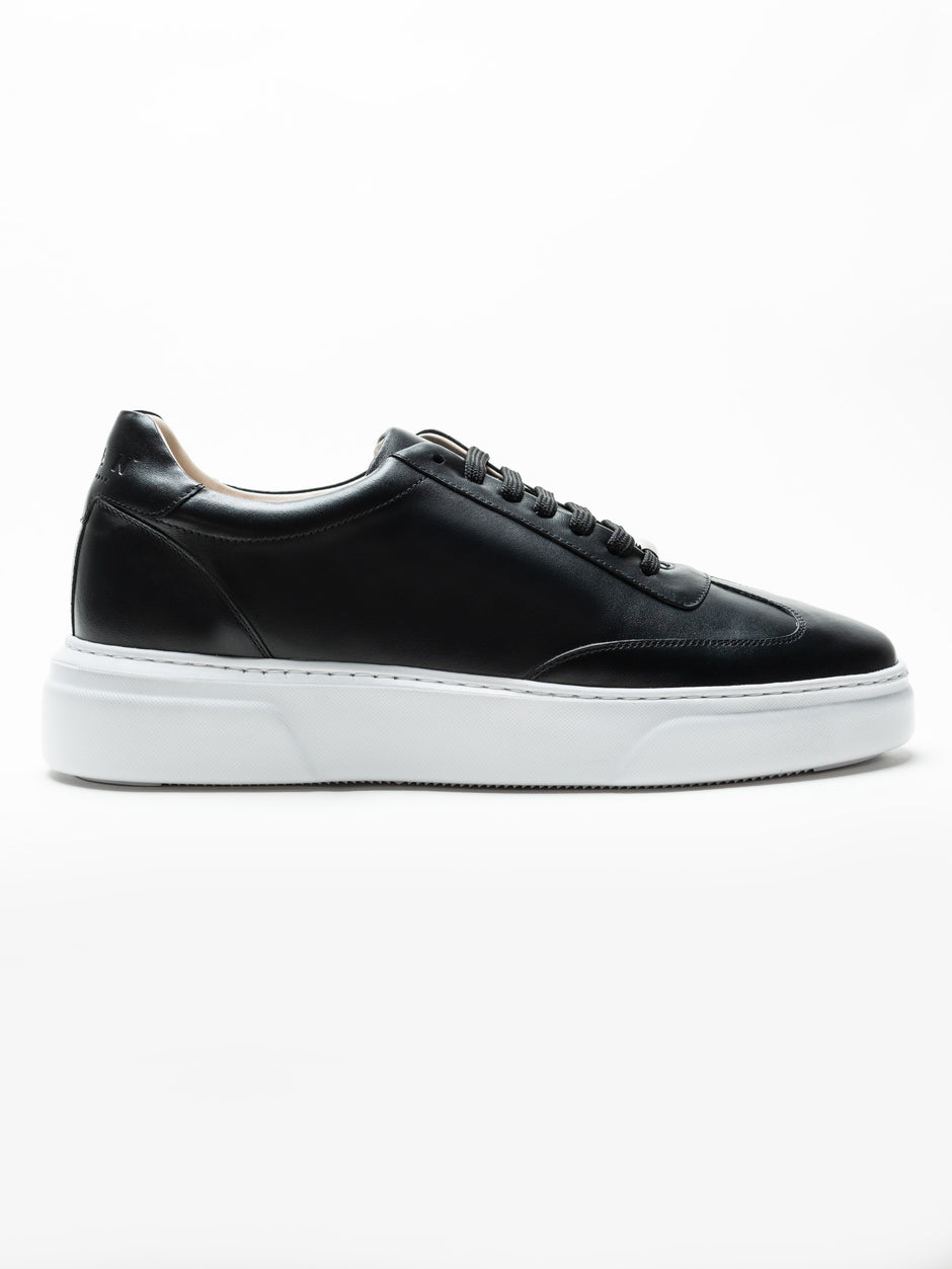 Pantofi Casual Barbati Sneakers Negru Din Piele Naturala BMan0349 (3)