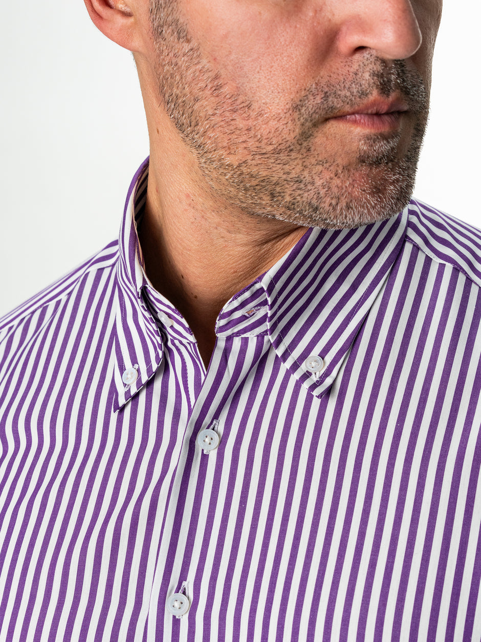 Camasa Barbati Bumbac Natural Mov In Dungi Guler Two Buttons BMan0055 (3)