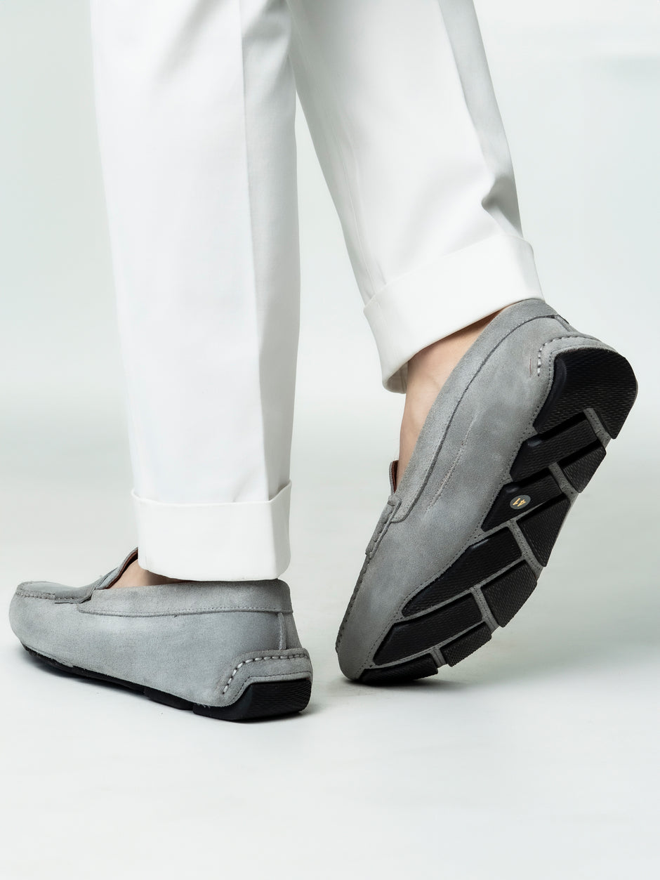 Mocasini Barbati Penny Gri Din Piele Intoarsa BMan224 (5)