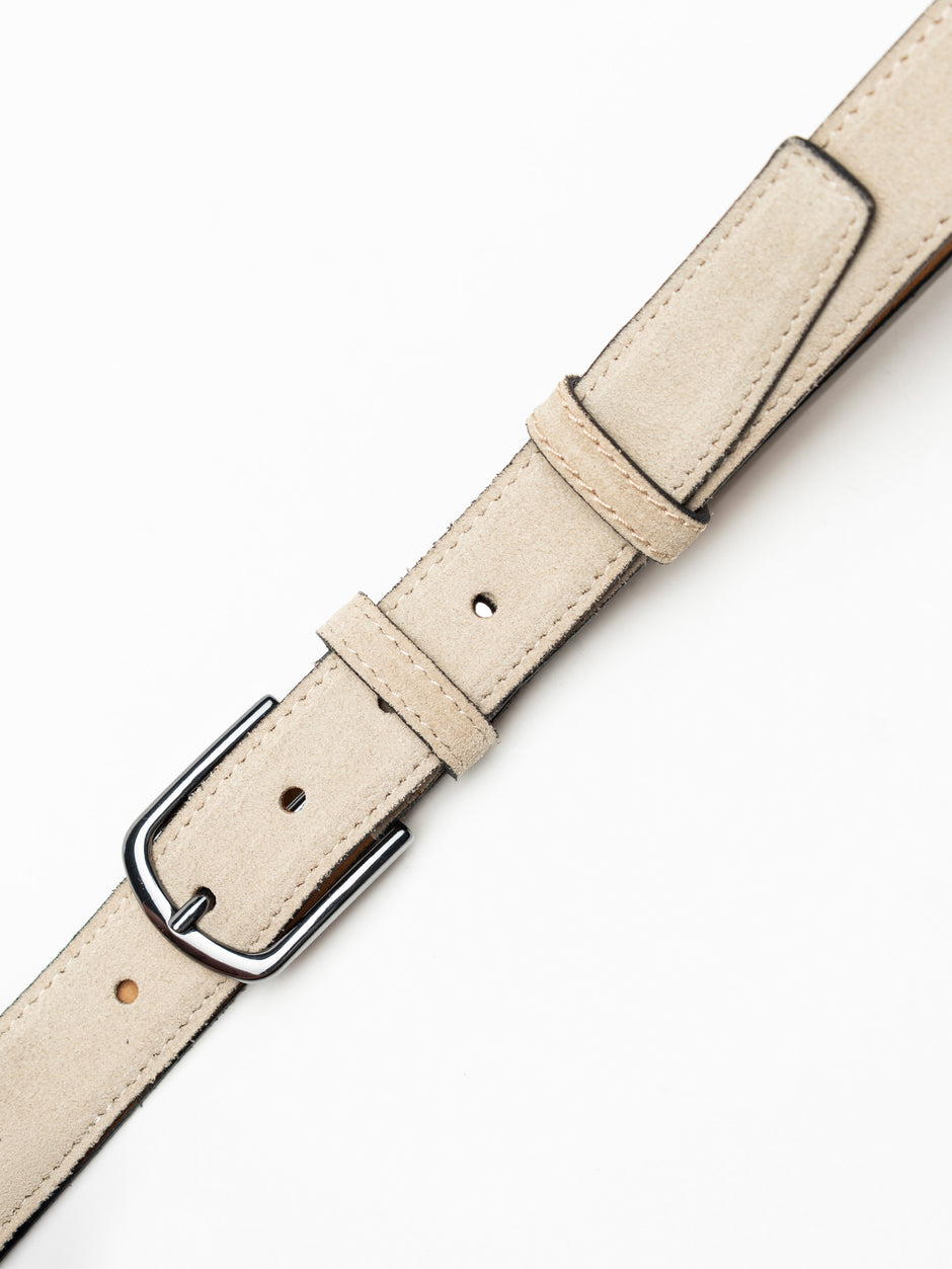 Curea Barbati Crem Din Piele Intoarsa 3cm BMan115 (3)