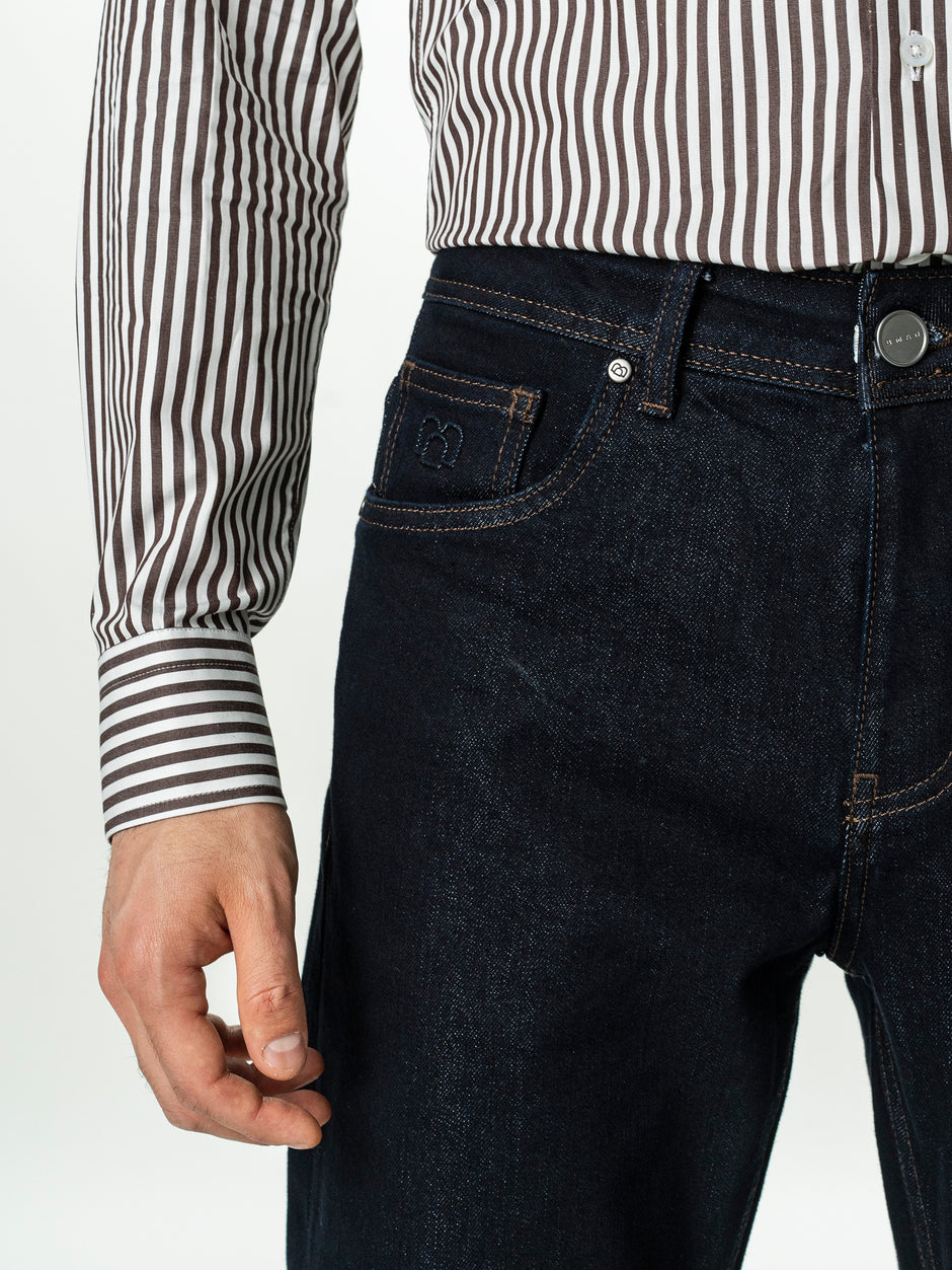 Blugi Barbati Albastru Inchis Comfort Fit Denim T400 BMan0003 (3)