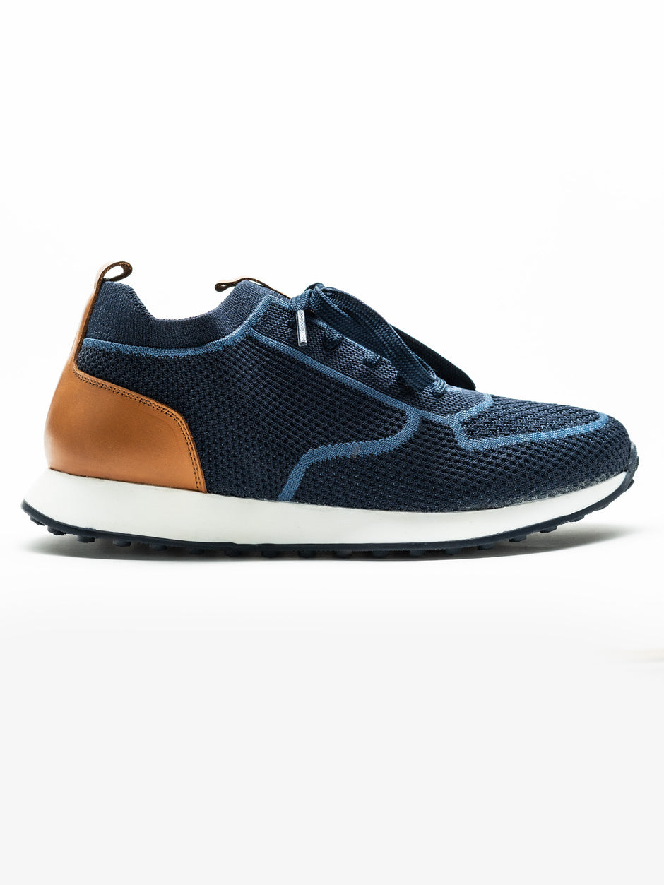 Pantofi Casual Barbati Bleumarin Textil Cu Piele Naturala Talpa Ortopedica BMan0415 (4)