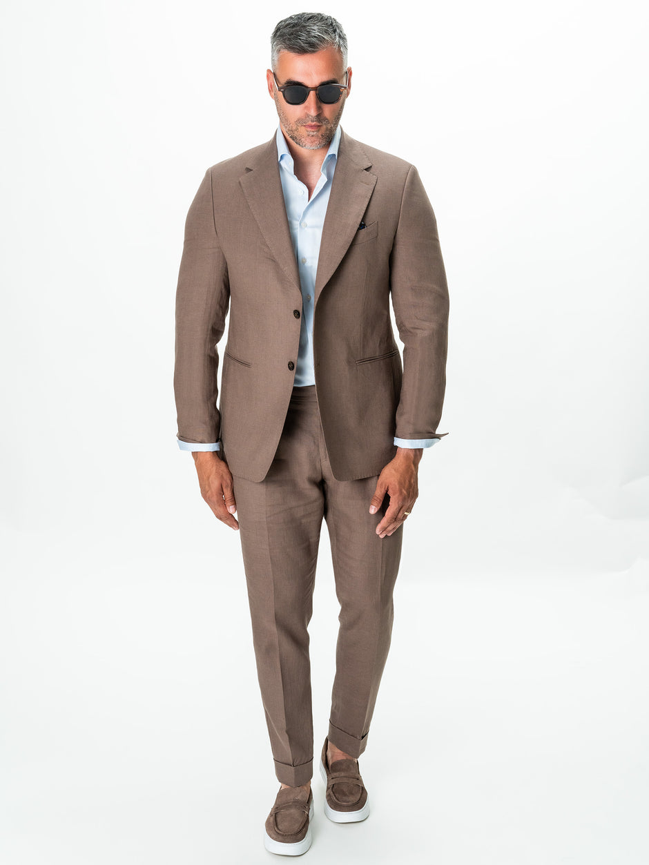 Costum Cappuccino Barbati Vitale Barberis Vara Din In Natural BMan0050 (7)