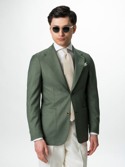 Sacou Barbati Kaki Smart Casual Din Lana BMan0074