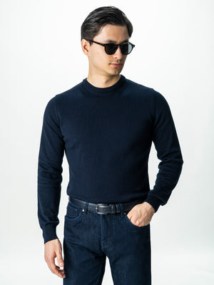 Pulover Casual Albastru Bleumarin Barbati Bumbac Premium Levent Cottone BMan0008