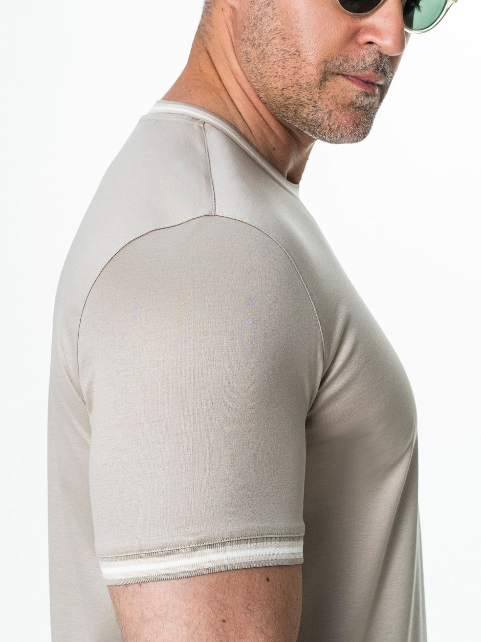 Tricou Barbati Bej 100% Bumbac Egiptean BMan280 (5)