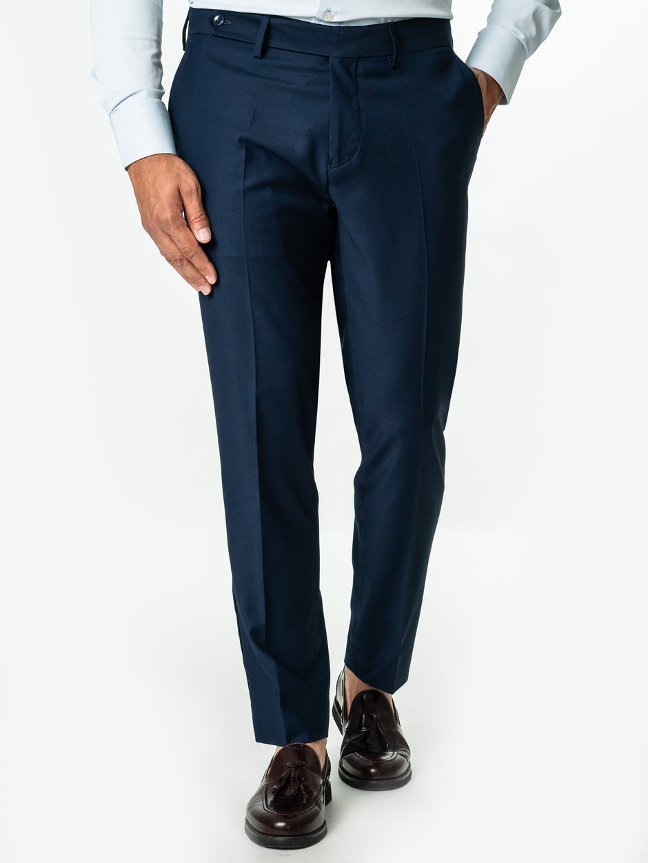 Pantaloni Barbati Eleganți Albastru Bleumarin Stofa Sarto BMan0007 (4)