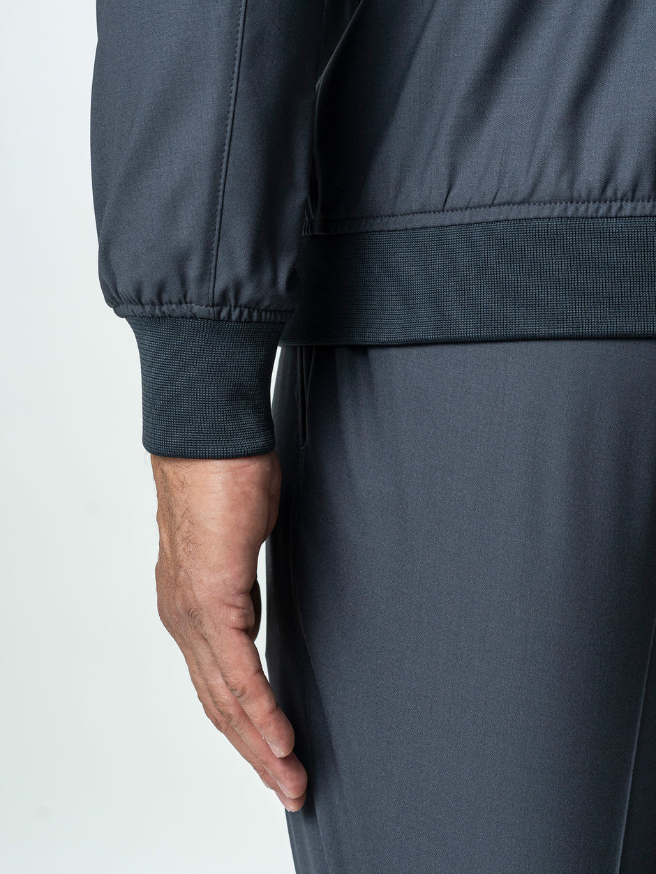 Tracksuit Premium Barbati Gri din Lana cu Gluga Ascunsa BMan0004 (8)