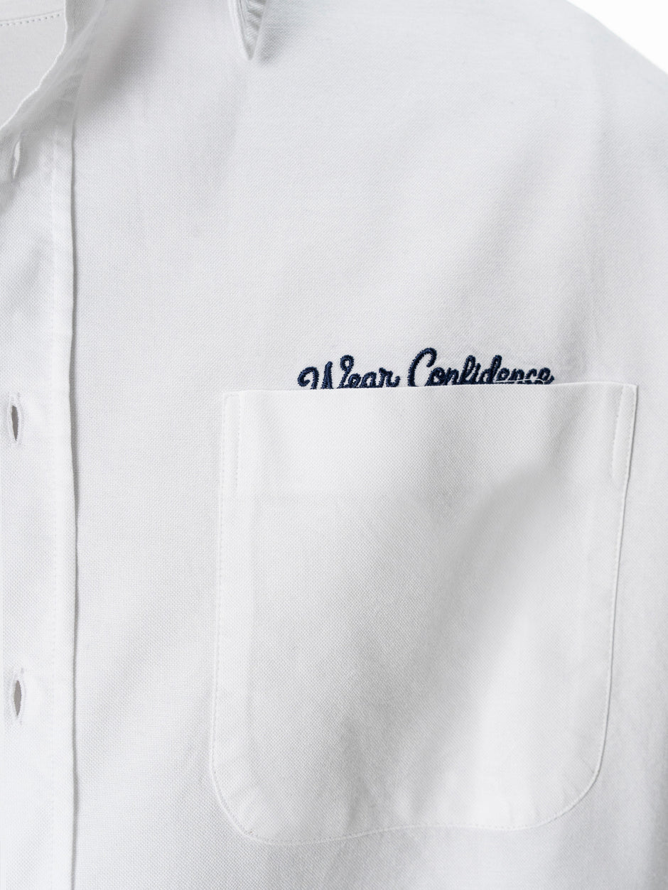 Camasa Alba Barbati Oversized Fit 100% Bumbac BMan0500 (6)