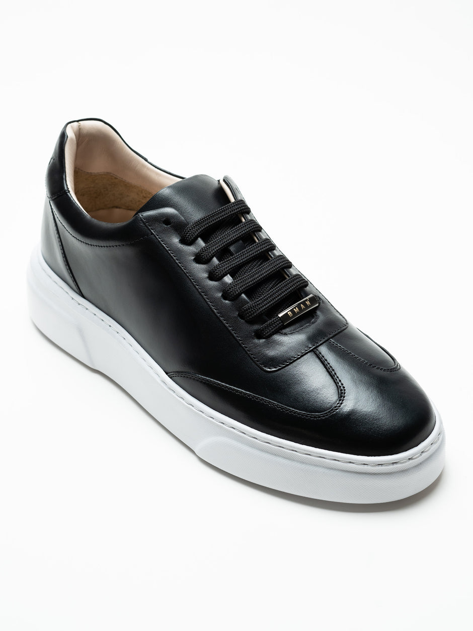 Pantofi Casual Barbati Sneakers Negru Din Piele Naturala BMan0349 (9)